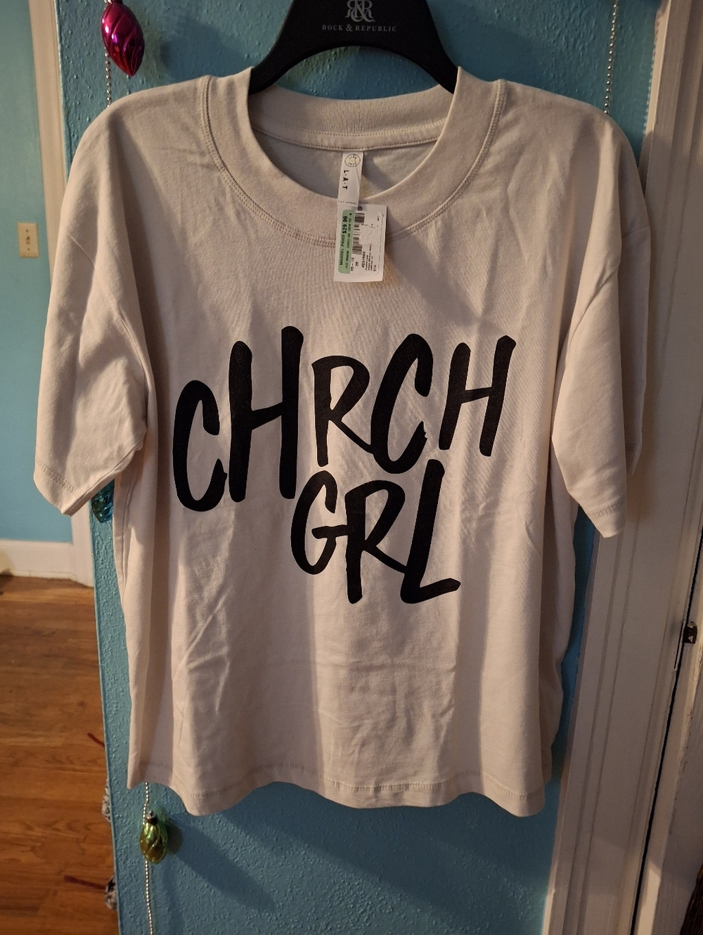 Live And Tell Apparel Church Girl T-Shirt Women's Med Chrch Grl L-A-T NWT
